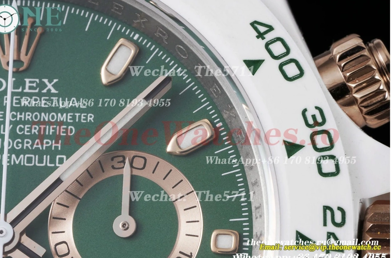 Daytona 40mm Rolex Green Dial SA4130 Cer Cer - AET AETF 0511